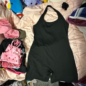 black halter top body suit from shein